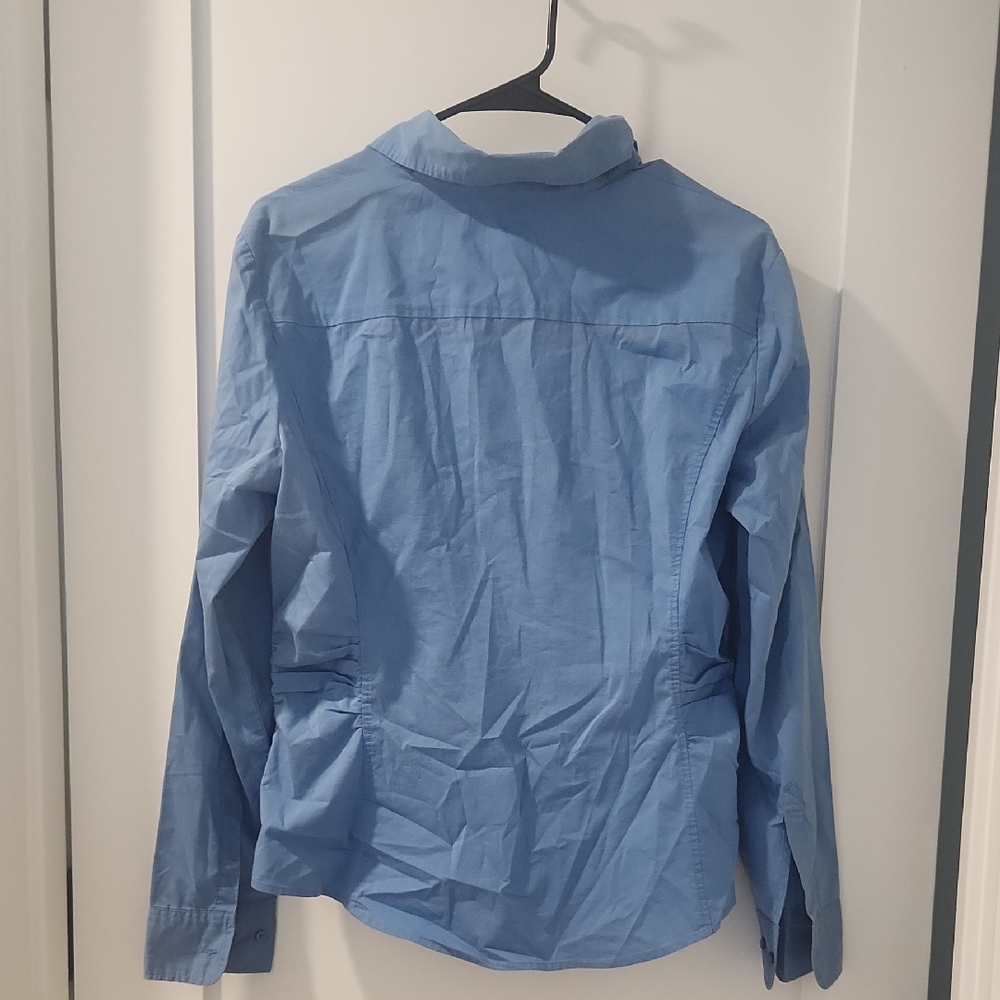 New York & Company Light Blue Stretch Shirt - Picture 3 of 3
